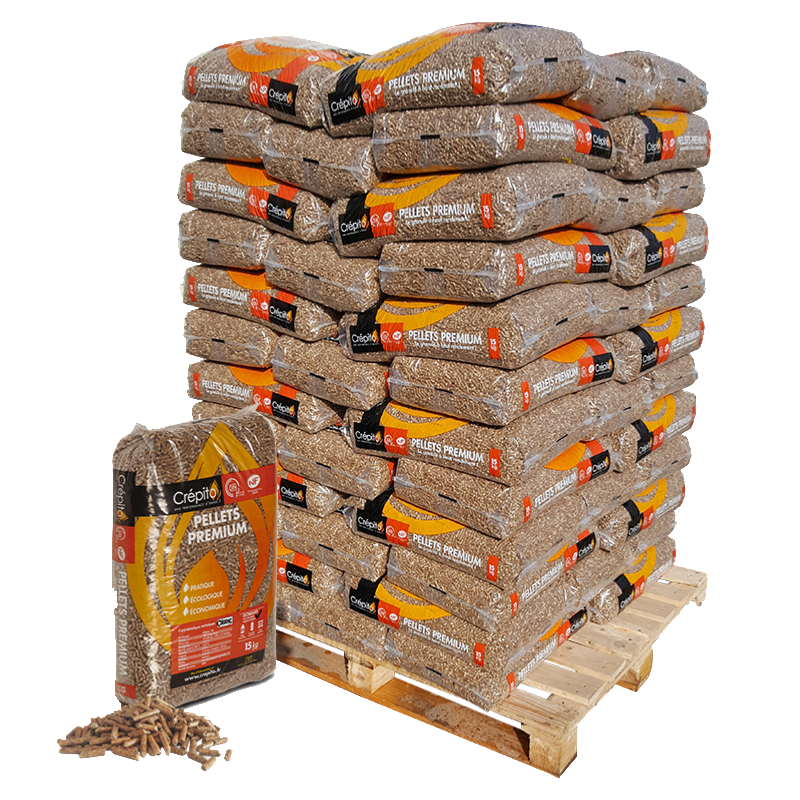 PALETTE De Granulés De Bois CREPITO – En Sac De 15kg